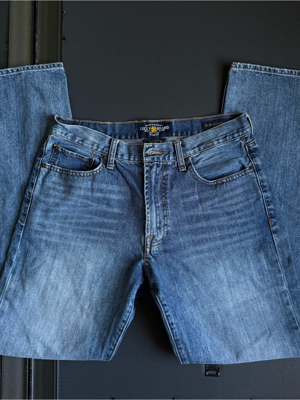 Lucky Brand Straight Fit Washed Blue Men's Jeans